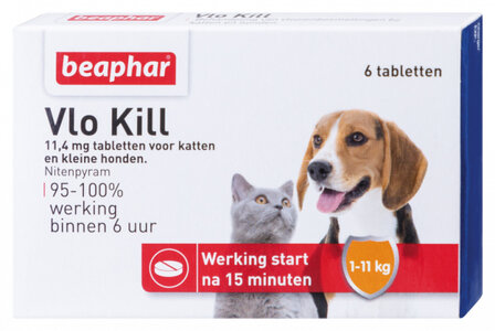 Beaphar Vlo Kill+ Kat en Hond tot 11 kg 6 tabletten