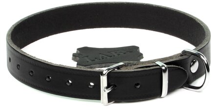 Halsband Softleer Donkerbruin/Zwart 55 cm, 22 mm