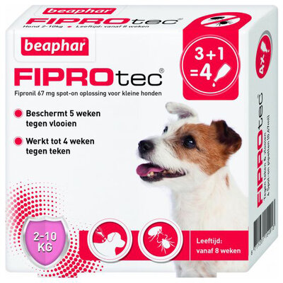 Beaphar FiproTec Hond 2-10kg 3 + 1 pipet