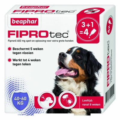 Beaphar FiproTec Hond 40-60kg 3 + 1 pipet