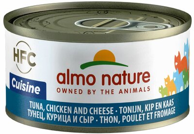 Almo Nature Tonijn, Kip en Kaas Blikje 70 gram