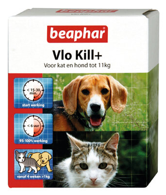 Beaphar Vlo Kill+ Kat en Hond tot 11 kg 6 tabletten