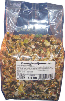 Dwergkonijnenvoer 1,5 kg.