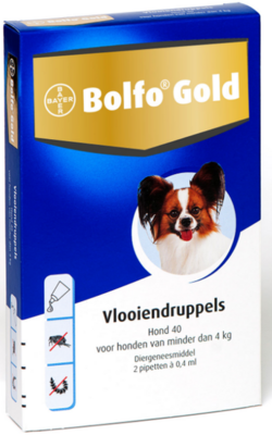 Bolfo Gold 40 Hond tot 4 kg, 4 Pipetten