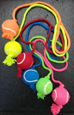 Tennisbal Met Werpkoord, Diverse Kleuren